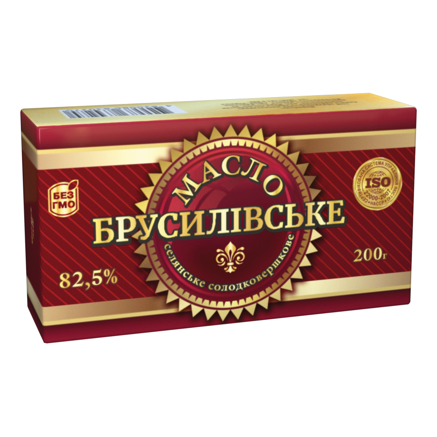 Масло Брусилівське селянське солодковершкове 82,5%, 200г, Брусилівський маслозавод